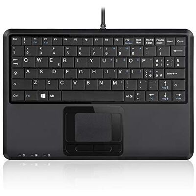Perixx PERIBOARD-510H Plus Mini-USB-toetsenbord met touchpad en 2 USB-poorten, stille toetsen, Italiaanse lay-out Perixx PERIBOARD-510H Plus Mini-USB-toetsenbord met touchpad en 2 USB-poorten, stille toetsen, Italiaanse lay-out