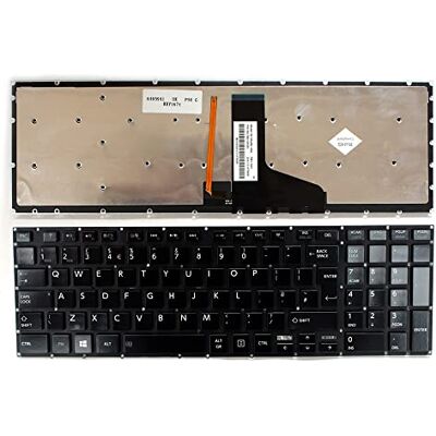 Power4Laptops Keyboards4Laptops Brits vervangend toetsenbord voor Toshiba Satellite P50-B-10V, zwart glanzend met achtergrondverlichting Power4Laptops Keyboards4Laptops Brits vervangend toetsenbord voor Toshiba Satellite P50-B-10V, zwart glanzend met achtergrondverlichting