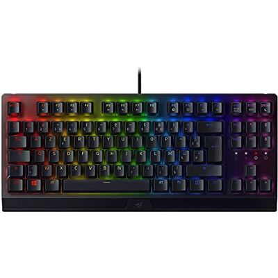 Razer BlackWidow V3 Tenkeyless (Green Switch), compact gamingtoetsenbord met mechanische schakelaars (touch-en klikschakelaar), ABS-toetsen, RGB-verlichting, chroma-toetsenbord, zwart Razer BlackWidow V3 Tenkeyless (Green Switch), compact gamingtoetsenbord met mechanische schakelaars (touch-en klikschakelaar), ABS-toetsen, RGB-verlichting, chroma-toetsenbord, zwart