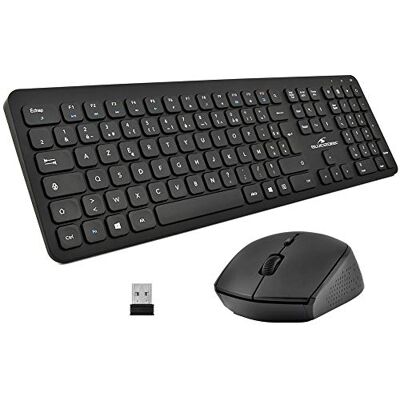 Bluestork Easy Slim draadloos toetsenbord en muis pakket draadloos stil ultra silm design AZERTY FR (zwart) Sans Fil, Silencieux, Design Ultra Slim, Noir, Compatible PC Bluestork Easy Slim draadloos toetsenbord en muis pakket draadloos stil ultra silm design AZERTY FR (zwart) Sans Fil, Silencieux, Design Ultra Slim, Noir, Compatible PC