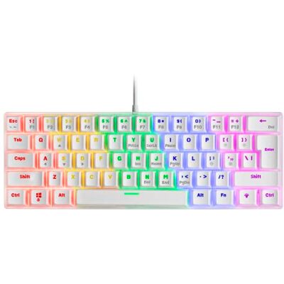Mars Gaming MK60 wit, mechanisch gaming toetsenbord FRGB, antighosting, mechanische switch Bruin, taal US Mars Gaming MK60 wit, mechanisch gaming toetsenbord FRGB, antighosting, mechanische switch Bruin, taal US