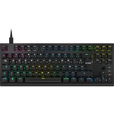 Corsair K60 PRO TKL RGB gaming-toetsenbord, bekabeld, optisch, mechanisch, zonder sleutel, lineaire OPX-schakelaars, toetsen van polycarbonaat, compatibel met iCUE AZERTY UK PC, Mac, Xbox zwart Corsair K60 PRO TKL RGB gaming-toetsenbord, bekabeld, optisch, mechanisch, zonder sleutel, lineaire OPX-schakelaars, toetsen van polycarbonaat, compatibel met iCUE AZERTY UK PC, Mac, Xbox zwart