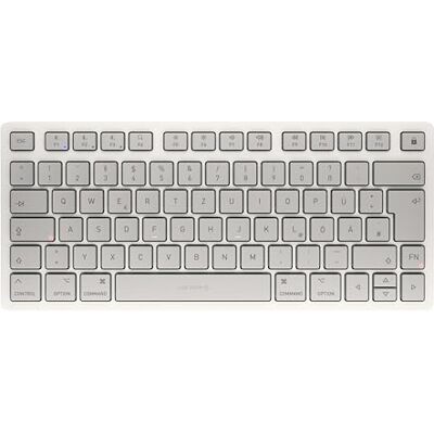 CHERRY KW 7100 MINI BT FOR MAC, compact Mac-toetsenbord met 3 Bluetooth-kanalen, Duitse lay-out (QWERTZ), draadloos toetsenbord voor meerdere apparaten, maanlicht wit CHERRY KW 7100 MINI BT FOR MAC, compact Mac-toetsenbord met 3 Bluetooth-kanalen, Duitse lay-out (QWERTZ), draadloos toetsenbord voor meerdere apparaten, maanlicht wit
