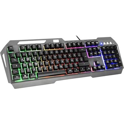 Speedlink LUNERA Metal Rainbow Gaming Keyboard gaming toetsenbord met verlichting volledig formaat toetsenbord DE-lay-out, zwart Speedlink LUNERA Metal Rainbow Gaming Keyboard gaming toetsenbord met verlichting volledig formaat toetsenbord DE-lay-out, zwart