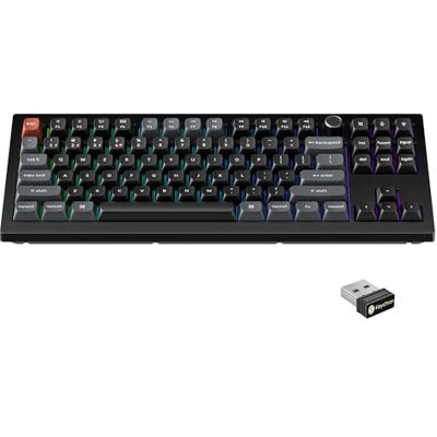 Keychron Mechanisch V3 Ultra TKL draadloos toetsenbord, ZMK Custom 8K polling-frequentie, 2,4 GHz/Bluetooth/bekabeling met RGB-achtergrondverlichting, voorgesmeerde zijden POM-schakelaar, bruin Keychron Mechanisch V3 Ultra TKL draadloos toetsenbord, ZMK Custom 8K polling-frequentie, 2,4 GHz/Bluetooth/bekabeling met RGB-achtergrondverlichting, voorgesmeerde zijden POM-schakelaar, bruin