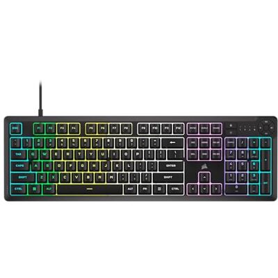 Corsair K55 Core RGB membraan gaming toetsenbord bedraad responsieve stille schakelaars morsbestendig RGB met tien zones mediatoetsen iCUE compatibel QWERTY NA PC, Mac - Corsair K55 Core RGB membraan gaming toetsenbord bedraad responsieve stille schakelaars morsbestendig RGB met tien zones mediatoetsen iCUE compatibel QWERTY NA PC, Mac -