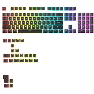 GLORIOUS Gaming Aura RGB GPBT toetsen: Pudding, PBT doubleshot, doorschijnend, zwart, voor mechanische toetsenborden Custom formaten 100, 75, 65 en 60%, ANSI, ISO US QWERTY lay-out Légendes et parois latérales transparentes compatibles RGB. Profil OEM s GLORIOUS Gaming Aura RGB GPBT toetsen: Pudding, PBT doubleshot, doorschijnend, zwart, voor mechanische toetsenborden Custom formaten 100, 75, 65 en 60%, ANSI, ISO US QWERTY lay-out Légendes et parois latérales transparentes compatibles RGB. Profil OEM s