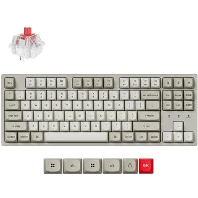 Keychron C1 Pro bekabeld mechanisch toetsenbord met 8K Hz vraagsnelheid, 80% lay-out, QMK/VIA gepersonaliseerd TKL-toetsenbord met RGB-achtergrondverlichting, hot-swappable PBT-toetsen voor Mac Keychron C1 Pro bekabeld mechanisch toetsenbord met 8K Hz vraagsnelheid, 80% lay-out, QMK/VIA gepersonaliseerd TKL-toetsenbord met RGB-achtergrondverlichting, hot-swappable PBT-toetsen voor Mac