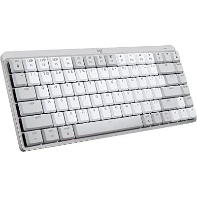 Logitech MX Mechanical Mini voor Mac, draadloos toetsenbord met verlichting, platte toetsen, stille touch-toetsen, achtergrondverlichting, Bluetooth, USB-C, Apple, iPad, Duits QWERTZ, lichtgrijs Logitech MX Mechanical Mini voor Mac, draadloos toetsenbord met verlichting, platte toetsen, stille touch-toetsen, achtergrondverlichting, Bluetooth, USB-C, Apple, iPad, Duits QWERTZ, lichtgrijs