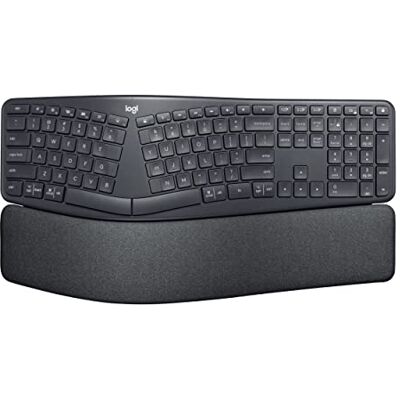Logitech ERGO K860 for Business tweedelig draadloos toetsenbord Ergonomisch design, veilige Logi Bolt-technologie, Bluetooth, Windows/Mac/Chrome/Linux, Frans AZERTY-toetsenbord, grijs Logitech ERGO K860 for Business tweedelig draadloos toetsenbord Ergonomisch design, veilige Logi Bolt-technologie, Bluetooth, Windows/Mac/Chrome/Linux, Frans AZERTY-toetsenbord, grijs