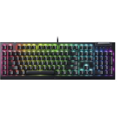 Razer BlackWidow V4 X Mechanisch gamingtoetsenbord met Chroma RGB (groene schakelaars, 6 speciale macrotoetsen, Doubleshot ABS keycaps) QWERTY Amerikaans zwart Razer BlackWidow V4 X Mechanisch gamingtoetsenbord met Chroma RGB (groene schakelaars, 6 speciale macrotoetsen, Doubleshot ABS keycaps) QWERTY Amerikaans zwart