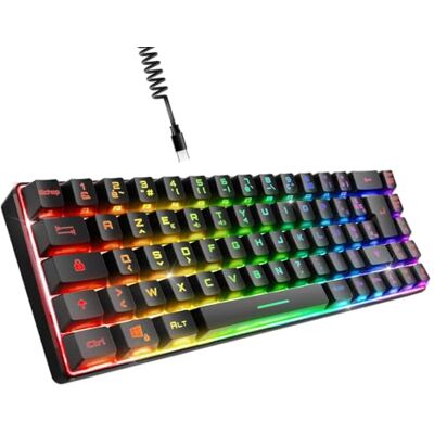 EMPIRE GAMING K208 Bedrade Gamer Toetsenbord TKL Compact (Frans AZERTY) 69 RGB-toetsen Afneembare USB Type C-kabel Plug & Play PC/PS4/PS5/Xbox 23 anti-ghosting toetsen (zwart) EMPIRE GAMING K208 Bedrade Gamer Toetsenbord TKL Compact (Frans AZERTY) 69 RGB-toetsen Afneembare USB Type C-kabel Plug & Play PC/PS4/PS5/Xbox 23 anti-ghosting toetsen (zwart)