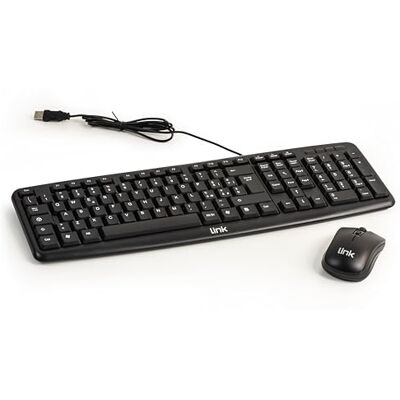 LINK LKTAST02 + LKMOS02 Italiaans toetsenbord USB 108 toetsen zwart + draadloze muis 3 toetsen zwart 1000 DPI LINK LKTAST02 + LKMOS02 Italiaans toetsenbord USB 108 toetsen zwart + draadloze muis 3 toetsen zwart 1000 DPI