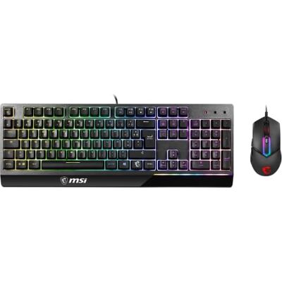 MSI Vigor GK30 FR Combo VIGOR GK30 AZERTY toetsenbord en muis Clutch GM11, gaming toetsenbord volledige grootte, bekabelde gamingmuis, RGB Mystic Light MSI Vigor GK30 FR Combo VIGOR GK30 AZERTY toetsenbord en muis Clutch GM11, gaming toetsenbord volledige grootte, bekabelde gamingmuis, RGB Mystic Light