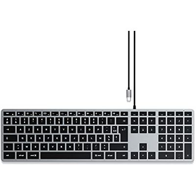 SATECHI Slim W3 bekabeld toetsenbord met achtergrondverlichting en numeriek toetsenblok, verlichte toetsen en USB-C-aansluiting, compatibel met iMac 2020, Mac Mini 2020, MacBook Pro 2020, MacBook Air 2020 (AZERTY) SATECHI Slim W3 bekabeld toetsenbord met achtergrondverlichting en numeriek toetsenblok, verlichte toetsen en USB-C-aansluiting, compatibel met iMac 2020, Mac Mini 2020, MacBook Pro 2020, MacBook Air 2020 (AZERTY)