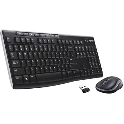 Logitech MK270 draadloos toetsenbord en muis combo voor Windows QWERTY Spaans toetsenbord zwart Logitech MK270 draadloos toetsenbord en muis combo voor Windows QWERTY Spaans toetsenbord zwart