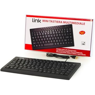 LINK Italiaans USB multimedia mini toetsenbord LINK Italiaans USB multimedia mini toetsenbord