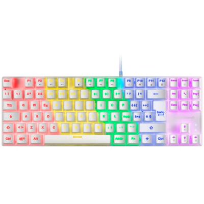 Mars Gaming MK80 wit, mechanisch gaming toetsenbord TKL FRGB, antighosting, mechanische switch Blauw, taal Italiaans Mars Gaming MK80 wit, mechanisch gaming toetsenbord TKL FRGB, antighosting, mechanische switch Blauw, taal Italiaans