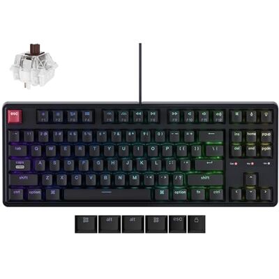 Keychron C3 Pro TKL 80% bekabeld mechanisch toetsenbord met 8K polling-snelheid, QMK/VIA-programmeerbaar, Hot Swappable, glanzende RGB-achtergrondverlichting, super bruine schakelaar, voor Keychron C3 Pro TKL 80% bekabeld mechanisch toetsenbord met 8K polling-snelheid, QMK/VIA-programmeerbaar, Hot Swappable, glanzende RGB-achtergrondverlichting, super bruine schakelaar, voor