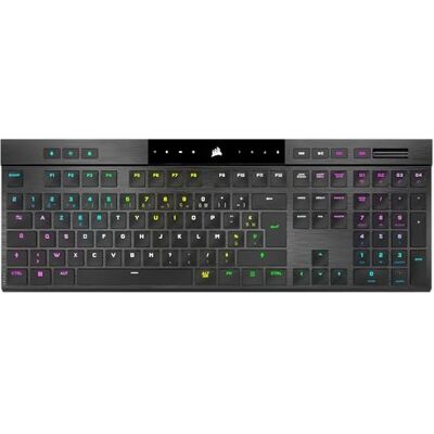 Corsair K100 AIR WIRELESS RGB mechanisch gamingtoetsenbord, ultradun, CHERRY MX, touch-schakelaar met laag profiel, bluetooth, compatibel met iCUE PC, Mac, PS5, PS4, Xbox AZERTY FR zwart Corsair K100 AIR WIRELESS RGB mechanisch gamingtoetsenbord, ultradun, CHERRY MX, touch-schakelaar met laag profiel, bluetooth, compatibel met iCUE PC, Mac, PS5, PS4, Xbox AZERTY FR zwart