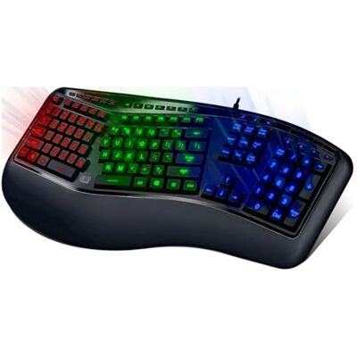 Adesso AKB-150EB-FR, Ergonomic Gaming verlicht toetsenbord, Frans AZERTY-lay-out Adesso AKB-150EB-FR, Ergonomic Gaming verlicht toetsenbord, Frans AZERTY-lay-out