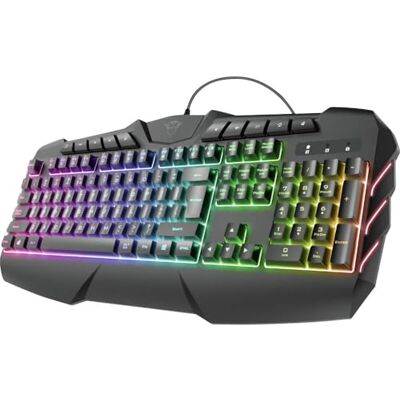 Trust Gaming GXT 881 Odyss semi-mechanisch led-gamingtoetsenbord, verlicht toetsenbord met Duitse QWERTZ-lay-out, 6 verschillende verlichtingsmodi, anti-ghosting, USB plug & play, pc/computer poort Trust Gaming GXT 881 Odyss semi-mechanisch led-gamingtoetsenbord, verlicht toetsenbord met Duitse QWERTZ-lay-out, 6 verschillende verlichtingsmodi, anti-ghosting, USB plug & play, pc/computer poort
