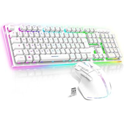 Spirit Of Gamer x MK600 Set draadloze muis toetsenbord wit oplaadbaar RGB Layout AZERTY Frans achtergrondverlichting Gaming Keyboard Semi Mecanique Draadloze muis 4800 DPI PS4/PS5, PC, Xbox Spirit Of Gamer x MK600 Set draadloze muis toetsenbord wit oplaadbaar RGB Layout AZERTY Frans achtergrondverlichting Gaming Keyboard Semi Mecanique Draadloze muis 4800 DPI PS4/PS5, PC, Xbox