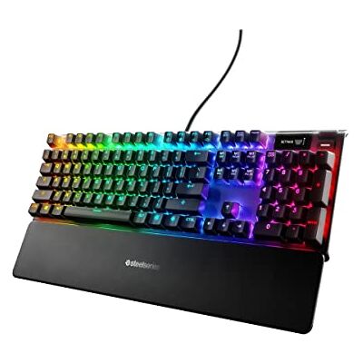 SteelSeries Apex 7 mechanisch gamingtoetsenbord, OLED Smart Display, blauwe schakelaars, Amerikaanse qwerty-lay-out SteelSeries Apex 7 mechanisch gamingtoetsenbord, OLED Smart Display, blauwe schakelaars, Amerikaanse qwerty-lay-out
