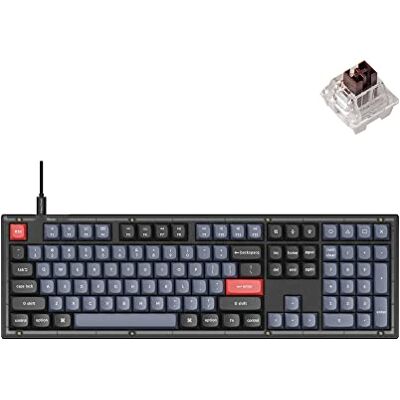 Keychron V6 QMK/VIA QMK/VIA volledig formaat programmeerbare macro toetsenbord met bruine Hot Swappable bruine K Pro-schakelaar compatibel met Mac Windows Linux (Frosted Black) Keychron V6 QMK/VIA QMK/VIA volledig formaat programmeerbare macro toetsenbord met bruine Hot Swappable bruine K Pro-schakelaar compatibel met Mac Windows Linux (Frosted Black)