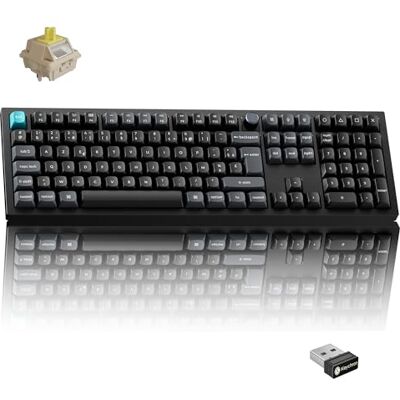 Keychron Q6 Ultra 8K mechanisch toetsenbord, draadloos, ISO-FR lay-out CNC aluminium, 2,4 GHz/BT 5.3/USB-C, 8000 Hz, RGB, AZERTY-toetsenbord voor Mac, Windows en Linux, banaanschakelaar, zwart Keychron Q6 Ultra 8K mechanisch toetsenbord, draadloos, ISO-FR lay-out CNC aluminium, 2,4 GHz/BT 5.3/USB-C, 8000 Hz, RGB, AZERTY-toetsenbord voor Mac, Windows en Linux, banaanschakelaar, zwart