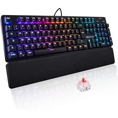 THE G-LAB KEYZ Rubidium mechanische toetsenbord AZERTY FR hoge prestaties, RGB 100% personaliseerbaar, anti-ghosting, polssteun compatibel met pc, PS4 en Xbox (zwart) THE G-LAB KEYZ Rubidium mechanische toetsenbord AZERTY FR hoge prestaties, RGB 100% personaliseerbaar, anti-ghosting, polssteun compatibel met pc, PS4 en Xbox (zwart)
