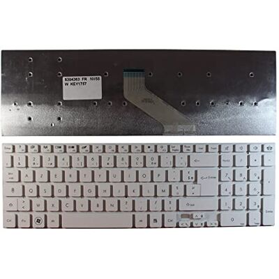 Power4Laptops Keyboards4Laptops Frans vervangend toetsenbord voor laptop (PC), wit, compatibel met Gateway NV55S05U Power4Laptops Keyboards4Laptops Frans vervangend toetsenbord voor laptop (PC), wit, compatibel met Gateway NV55S05U