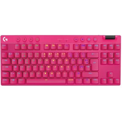 Logitech G PRO X TKL LIGHTSPEED Gaming Keyboard MAGENTA AZERTY Frans, touchscreen, roze Logitech G PRO X TKL LIGHTSPEED Gaming Keyboard MAGENTA AZERTY Frans, touchscreen, roze