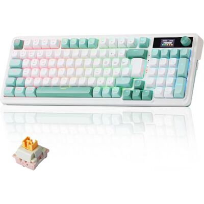 Redragon K719 Pro Clavier Mécanique sans Fil Tri-Mode AZERTY, 96 Touches Écran TFT 1.14" Molette, Gasket 5 Couches Anti-Bruit, Switch Yolk Linéaire Pré-Lubrifié, Hot-Swap RGB Redragon K719 Pro Clavier Mécanique sans Fil Tri-Mode AZERTY, 96 Touches Écran TFT 1.14" Molette, Gasket 5 Couches Anti-Bruit, Switch Yolk Linéaire Pré-Lubrifié, Hot-Swap RGB
