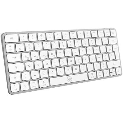 Mobility Lab KMP2000W Mini – Mac Mini-toetsenbord, draadloos, meerdere aansluitingen, AZERTY, ontvanger 2,4 GHz USB + 3 x Bluetooth, 12 multimedia-sneltoetsen, snel opladen via USB-C – Mac Mobility Lab KMP2000W Mini – Mac Mini-toetsenbord, draadloos, meerdere aansluitingen, AZERTY, ontvanger 2,4 GHz USB + 3 x Bluetooth, 12 multimedia-sneltoetsen, snel opladen via USB-C – Mac
