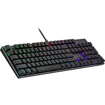 Cooler Master SK652 US QWERTY mechanisch toetsenbord, standaardformaat, zwevende toetsen met laag profiel, rode schakelaars, RGB-achtergrondverlichting per toets, bedraad (USB Type-A), compatibel met Cooler Master SK652 US QWERTY mechanisch toetsenbord, standaardformaat, zwevende toetsen met laag profiel, rode schakelaars, RGB-achtergrondverlichting per toets, bedraad (USB Type-A), compatibel met