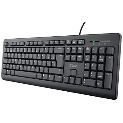 Trust Taro Toetsenbord Spaanse QWERTY-lay-out, duizeligheid, 1,8 m kabel, USB-aansluiting, Windows, Mac, PC, laptop, zwart Trust Taro Toetsenbord Spaanse QWERTY-lay-out, duizeligheid, 1,8 m kabel, USB-aansluiting, Windows, Mac, PC, laptop, zwart
