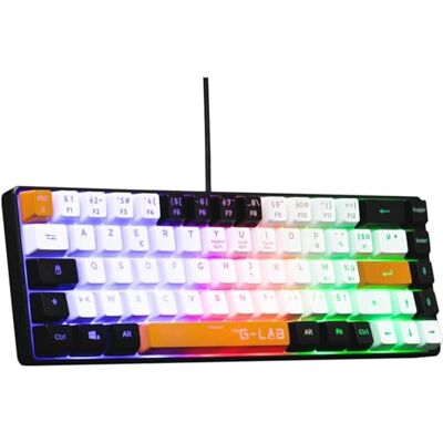 THE G-LAB Keyz Hydrogen QWERTY gaming toetsenbord bevat Ñ semi-mechanisch gaming toetsenbord 60% gaming toetsenbord, meerkleurig stil mini-gamer-toetsenbord voor pc, PS4, PS5 THE G-LAB Keyz Hydrogen QWERTY gaming toetsenbord bevat Ñ semi-mechanisch gaming toetsenbord 60% gaming toetsenbord, meerkleurig stil mini-gamer-toetsenbord voor pc, PS4, PS5