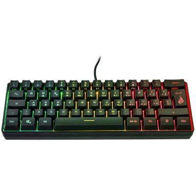 SureFire Kingpin X1 Italiaans gamingtoetsenbord, 60% klein en mobiel gaming-multimedia-toetsenbord, RGB-toetsenbord met verlichting, 25 anti-ghosting-toetsen, Italiaanse QWERTY-lay-out SureFire Kingpin X1 Italiaans gamingtoetsenbord, 60% klein en mobiel gaming-multimedia-toetsenbord, RGB-toetsenbord met verlichting, 25 anti-ghosting-toetsen, Italiaanse QWERTY-lay-out