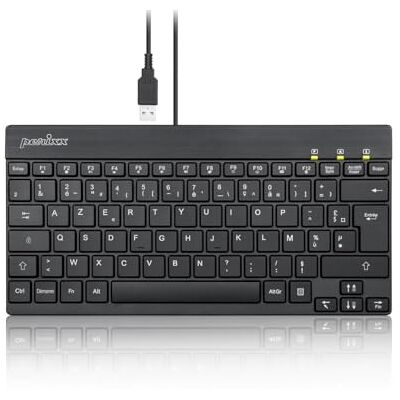 Perixx PERIBOARD-426 Mini-toetsenbord met USB-kabel, Frans AZERTY, zwart Perixx PERIBOARD-426 Mini-toetsenbord met USB-kabel, Frans AZERTY, zwart