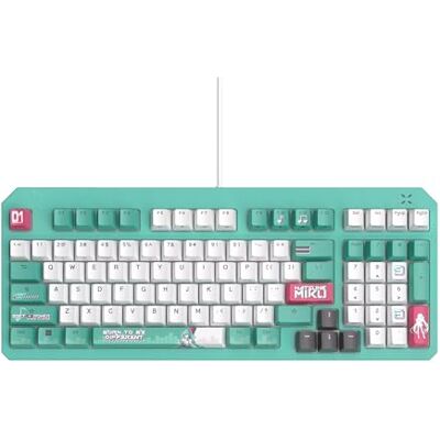 Asus TUF Gaming K3 Gen II Hatsune Miku Edition toetsenbord met compacte 97 toetsen lay-out, optisch-mechanische RGB-schakelaars, siliconen afdichtingshouder, dempend schuim, IP57 waterdicht Asus TUF Gaming K3 Gen II Hatsune Miku Edition toetsenbord met compacte 97 toetsen lay-out, optisch-mechanische RGB-schakelaars, siliconen afdichtingshouder, dempend schuim, IP57 waterdicht