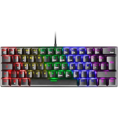 Mars Gaming MK60 Zwart, mechanisch gaming toetsenbord FRGB, antighosting, mechanische switch Blauw, taal Frans Mars Gaming MK60 Zwart, mechanisch gaming toetsenbord FRGB, antighosting, mechanische switch Blauw, taal Frans