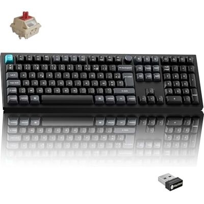 Keychron Q6 Ultra 8K mechanisch toetsenbord, draadloos, ISO-FR lay-out CNC aluminium, 2,4 GHz/BT 5.3/USB-C, 8000 Hz, RGB, AZERTY-toetsenbord voor Mac, Windows en Linux, rode schakelaars, zwart Keychron Q6 Ultra 8K mechanisch toetsenbord, draadloos, ISO-FR lay-out CNC aluminium, 2,4 GHz/BT 5.3/USB-C, 8000 Hz, RGB, AZERTY-toetsenbord voor Mac, Windows en Linux, rode schakelaars, zwart