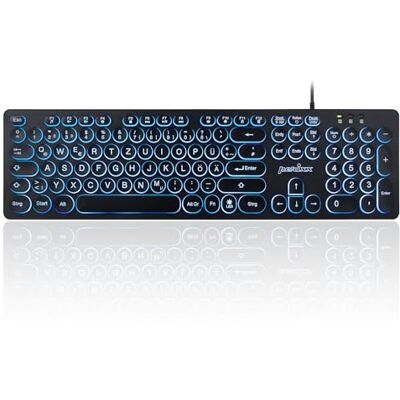 Perixx PERIBOARD-317R Bedraad USB-toetsenbord met achtergrondverlichting, hoofdletters, driekleurige heldere led, elegante ronde toetsen, Duitse QWERTZ-lay-out Perixx PERIBOARD-317R Bedraad USB-toetsenbord met achtergrondverlichting, hoofdletters, driekleurige heldere led, elegante ronde toetsen, Duitse QWERTZ-lay-out