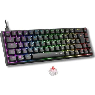 THE G-LAB Keyz Titanium Spaans mechanisch toetsenbord 65% QWERTY, USB gaming toetsenbord met rode schakelaar, RGB aanpasbaar, anti-ghosting, programmeerbare macro's voor pc, PS4, PS5, Xbox - THE G-LAB Keyz Titanium Spaans mechanisch toetsenbord 65% QWERTY, USB gaming toetsenbord met rode schakelaar, RGB aanpasbaar, anti-ghosting, programmeerbare macro's voor pc, PS4, PS5, Xbox -