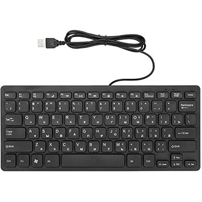 Jopwkuin Mechanisch computertoetsenbord met 78 toetsen met 1,5 m kabel, ergonomisch mini-toetsenbord, ondersteunt Frans, Duits en Russisch, geschikt voor computer/computer Jopwkuin Mechanisch computertoetsenbord met 78 toetsen met 1,5 m kabel, ergonomisch mini-toetsenbord, ondersteunt Frans, Duits en Russisch, geschikt voor computer/computer