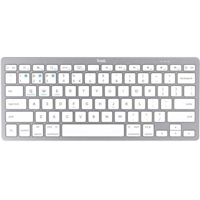 Trust 24651 QWERTY US draadloos toetsenbord monochroom zilver Trust 24651 QWERTY US draadloos toetsenbord monochroom zilver