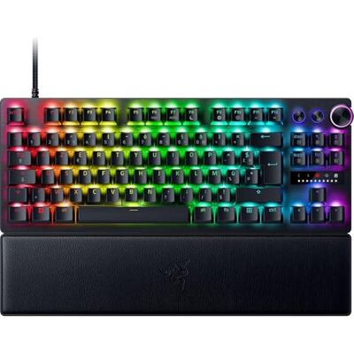 Razer Huntsman V3 Pro TKL (analoge schakelaars) Tenkeyless gaming toetsenbord (snelle ontgrendeling, verstelbare analoge optische schakelaars van 0,1 tot 4,0 mm, PBT doubleshot toetsen) QWERTY-toetsenbord, zwart Razer Huntsman V3 Pro TKL (analoge schakelaars) Tenkeyless gaming toetsenbord (snelle ontgrendeling, verstelbare analoge optische schakelaars van 0,1 tot 4,0 mm, PBT doubleshot toetsen) QWERTY-toetsenbord, zwart