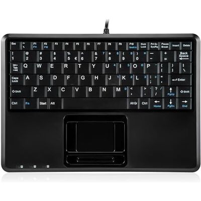Perixx PERIBOARD-510HPLUS Mini-toetsenbord, bekabeld, met touchpad en USB-hub, zwart Perixx PERIBOARD-510HPLUS Mini-toetsenbord, bekabeld, met touchpad en USB-hub, zwart