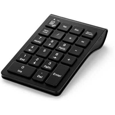 Podazz 2,4 G draadloos Bluetooth numeriek toetsenblok met 22 toetsen, 10 multifunctionele toetsen, multimedia-toetsen voor laptop, desktop, laptop, pc (opladen Podazz 2,4 G draadloos Bluetooth numeriek toetsenblok met 22 toetsen, 10 multifunctionele toetsen, multimedia-toetsen voor laptop, desktop, laptop, pc (opladen